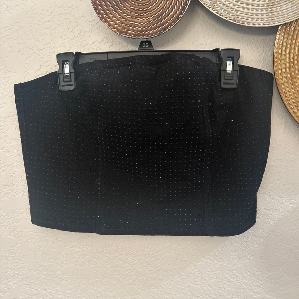 Missguided Black‎ Strapless Top with Rhinestones